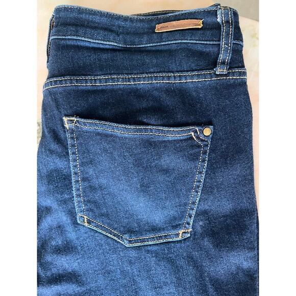 Anthropologie Pilcro Jeans Kick Flare Dark Wash Gold Button Details - Picture 6 of 9